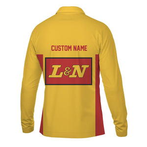 Railspirit Custom Name Louisville and Nashville Railroad Long Sleeve Polo Shirt Yes I Need All Those Train L&N Printed Shirt