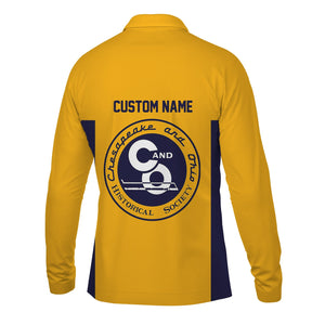 Railspirit Custom Name Chesapeake and Ohio Railway Long Sleeve Polo Shirt Yes I Need All Those Train C&O Printed Shirt