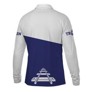 Railspirit Custom Name B&O Great States Railroad Long Sleeve Polo Shirt One Track Mind Printed Shirt