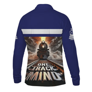 Railspirit Personalized B&O Great States Railroad Long Sleeve Polo Shirt One Track Mind Train Printed Shirt