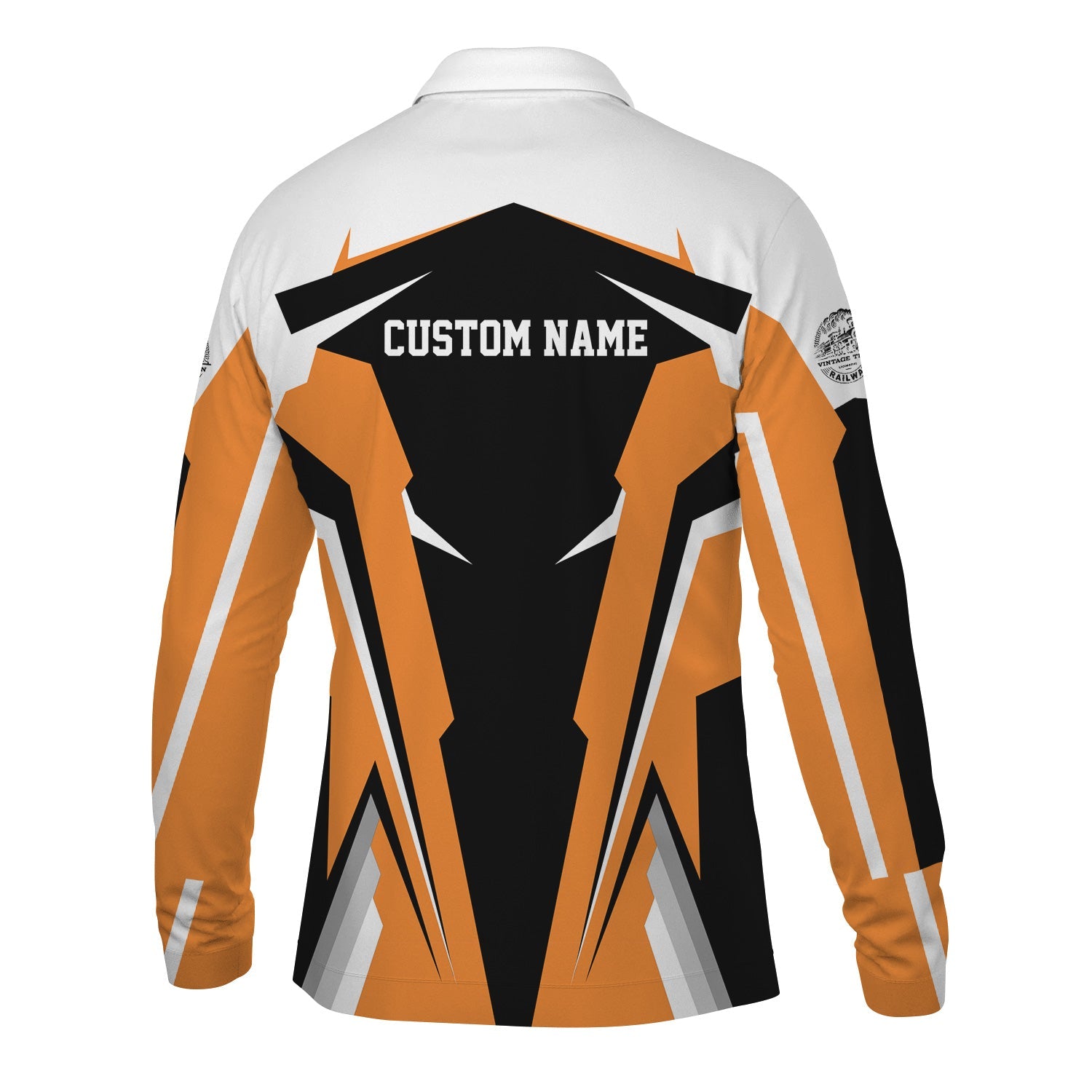 Railspirit Personalized BNSF Railway Long Sleeve Polo Shirt Strong Line Train Long Sleeve Polo Shirt Gift Idea For Train Lover