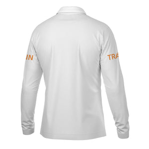 Railspirit Custom Name BNSF Railway Long Sleeve Polo Shirt Railroad Crossing Sign Printed Shirt