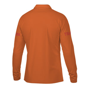 Railspirit Custom Name Pacific Electric Railroad Long Sleeve Polo Shirt Railroad Crossing Sign Printed Shirt