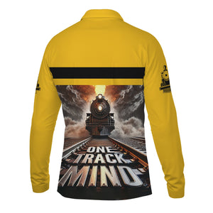 Railspirit Personalized Richmond, Fredericksburg And Potomac Railroad Long Sleeve Polo Shirt One Track Mind Train Printed Shirt