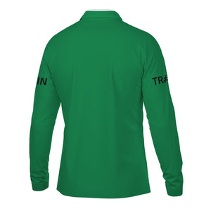 Railspirit Custom Name Pittsburgh And Lake Erie Railroad Long Sleeve Polo Shirt Railroad Crossing Sign Printed Shirt