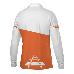 Railspirit Custom Name Wheeling And Lake Erie Railroad Long Sleeve Polo Shirt One Track Mind Printed Shirt