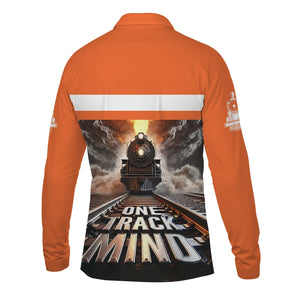 Railspirit Personalized Wheeling And Lake Erie Railroad Long Sleeve Polo Shirt One Track Mind Train Printed Shirt