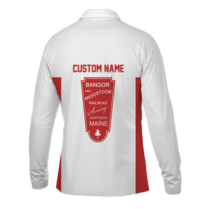 Railspirit Custom Name Bangor And Aroostook Railroad Long Sleeve Polo Shirt Yes I Need All Those Train Printed Shirt