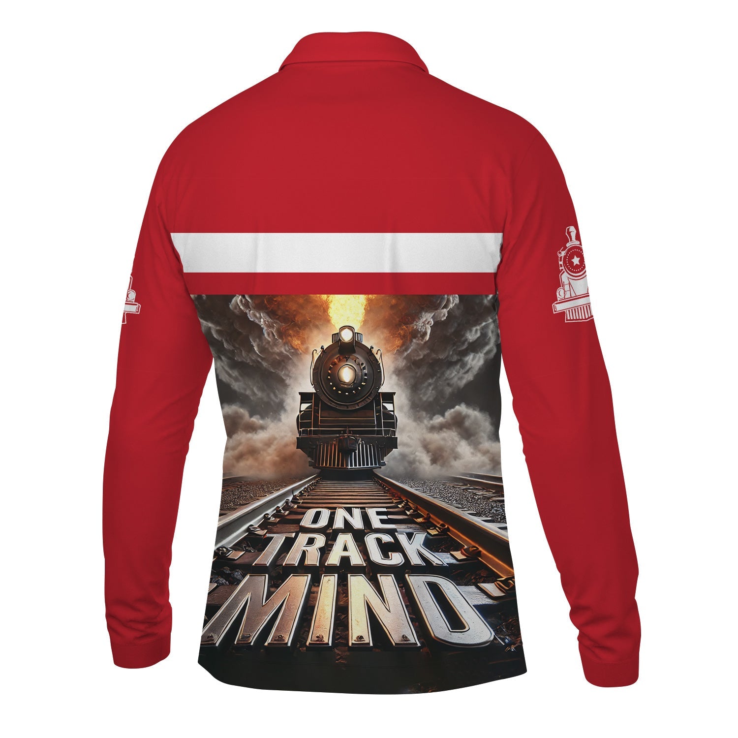 Railspirit Personalized Green Bay & Western Railroad Long Sleeve Polo Shirt One Track Mind Train Printed Shirt