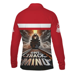 Railspirit Personalized Green Bay & Western Railroad Long Sleeve Polo Shirt One Track Mind Train Printed Shirt