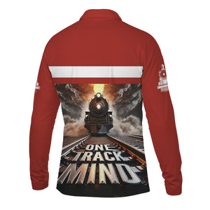 Railspirit Personalized New Hope Railroad Long Sleeve Polo Shirt One Track Mind Train Printed Shirt