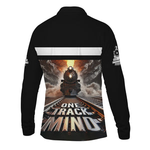 Railspirit Personalized Norfolk Southern Railway Long Sleeve Polo Shirt One Track Mind Train Printed Shirt