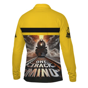 Railspirit Personalized Central of Georgia Railway Long Sleeve Polo Shirt One Track Mind Train Printed Shirt