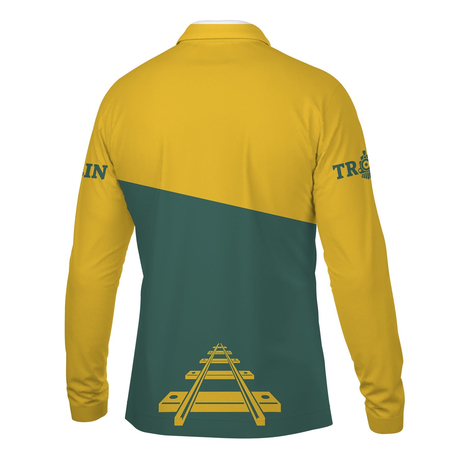 Railspirit Custom Name Southern Railway U.S Long Sleeve Polo Shirt One Track Mind SOU Printed Shirt