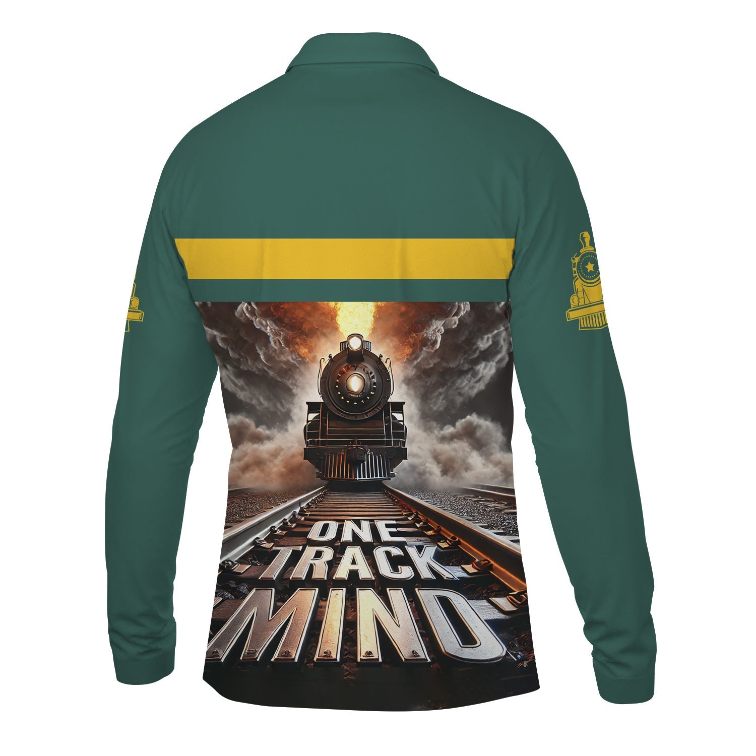 Railspirit Personalized Southern Railway U.S Long Sleeve Polo Shirt One Track Mind SOU Train Printed Shirt