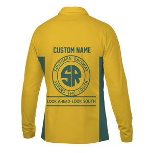 Railspirit Custom Name Southern Railway U.S Long Sleeve Polo Shirt Yes I Need All Those Train SOU Printed Shirt