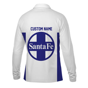 Railspirit Custom Name Santa Fe Railway Long Sleeve Polo Shirt Yes I Need All Those Train Atchison, Topeka and Santa Fe Railway Printed Shirt