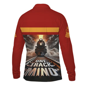 Railspirit Personalized Chicago South Shore and South Bend Railroad Long Sleeve Polo Shirt One Track Mind Train Printed Shirt