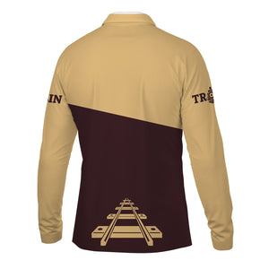 Railspirit Custom Name London, Midland and Scottish Railway Long Sleeve Polo Shirt One Track Mind Printed Shirt