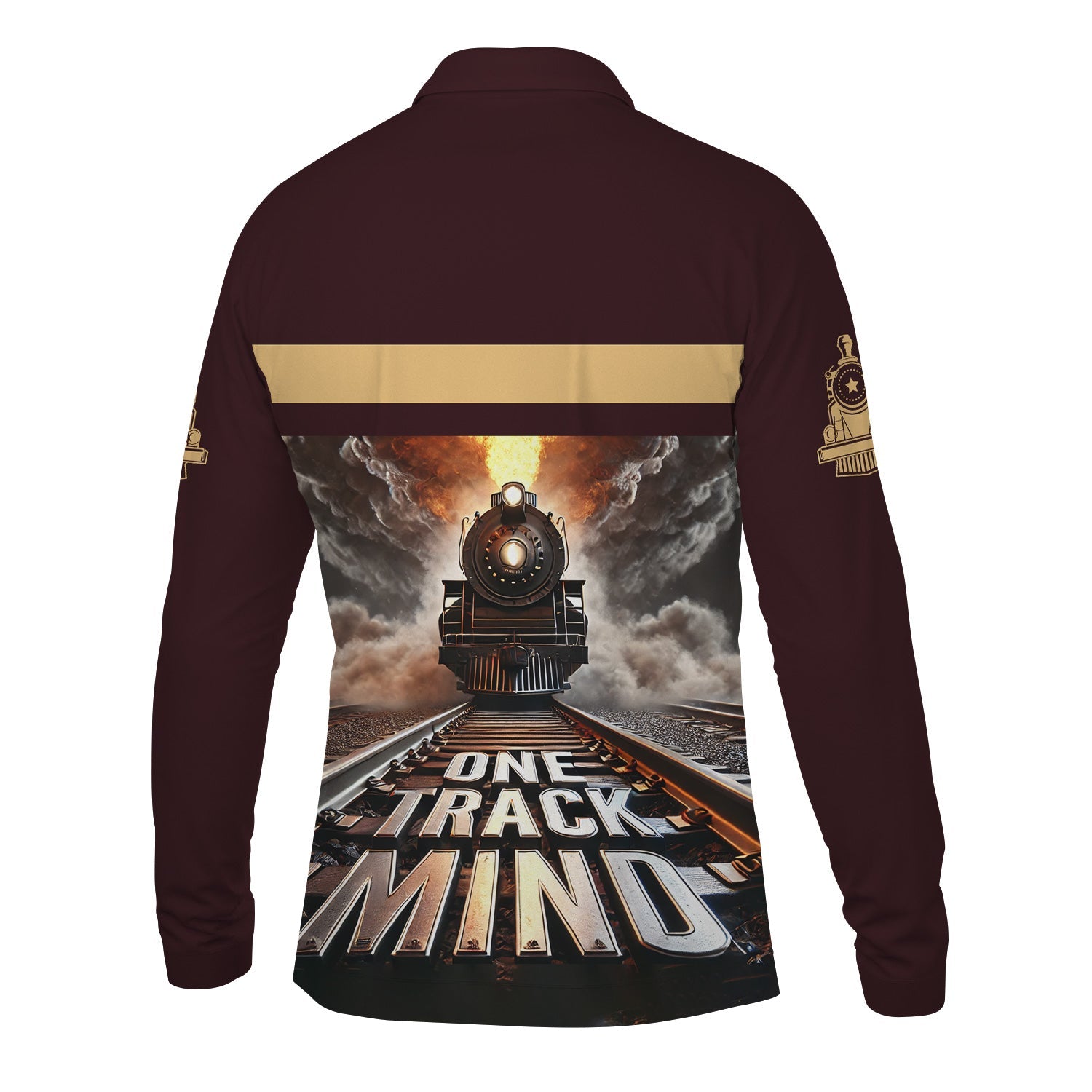 Railspirit Personalized London, Midland and Scottish Railway Long Sleeve Polo Shirt One Track Mind Train Printed Shirt