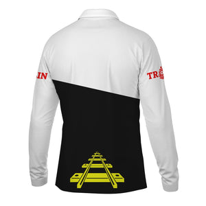 Railspirit Custom Name Iowa Interstate Railroad Long Sleeve Polo Shirt One Track Mind IAIS Printed Shirt