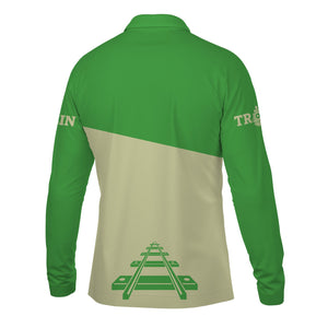 Railspirit Custom Name Virginia & Truckee Railroad Long Sleeve Polo Shirt One Track Mind Printed Shirt