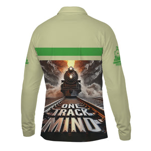 Railspirit Personalized Virginia & Truckee Railroad Long Sleeve Polo Shirt One Track Mind Train Printed Shirt