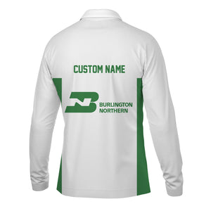 Railspirit Custom Name Burlington Northern Railroad Long Sleeve Polo Shirt Yes I Need All Those Train Printed Shirt
