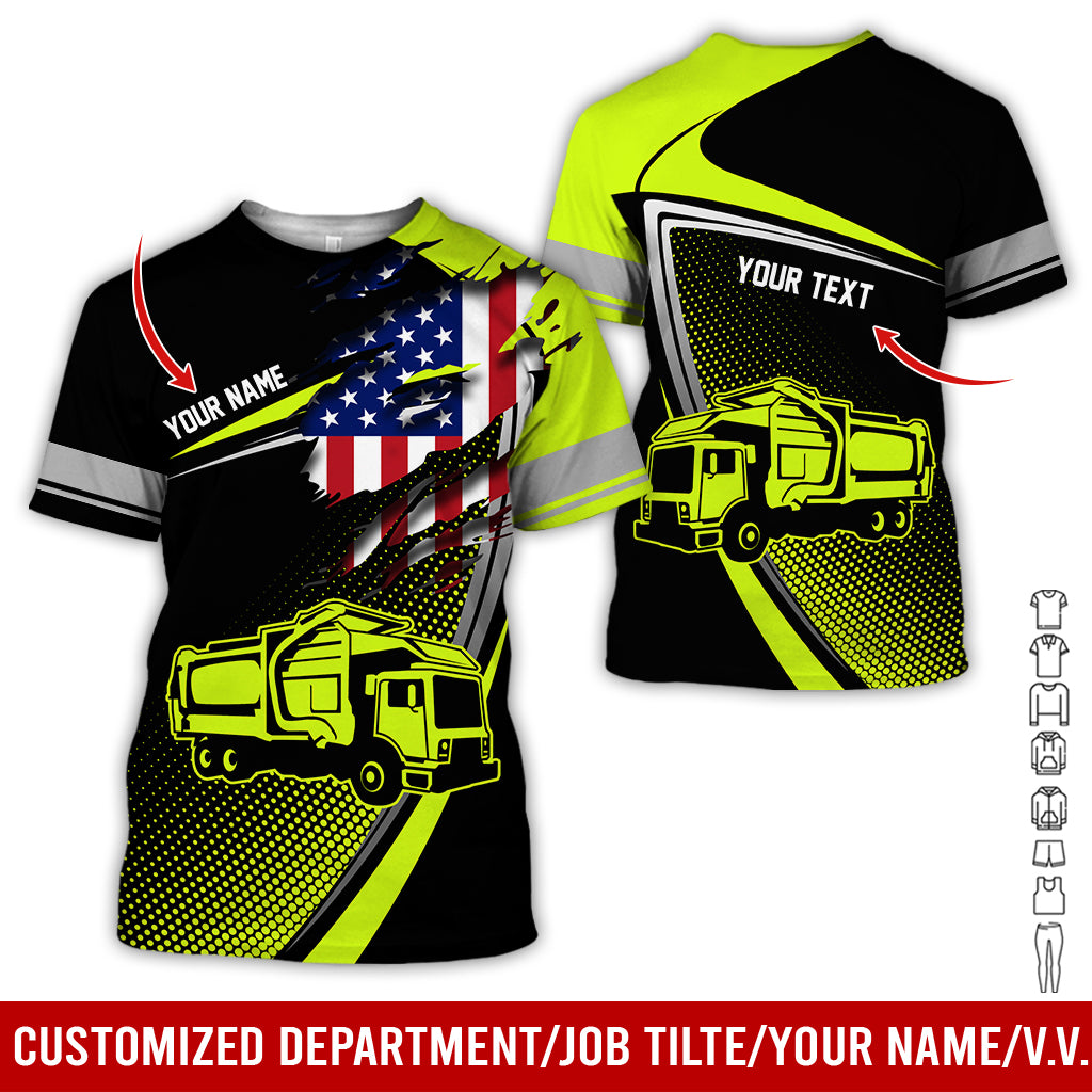 Custom Name Garbage Truck Driver 3D Printed Clothes, Ideal Gift for Garbage Truck Enthusiasts