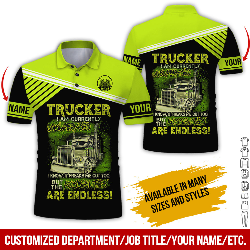 Customized Name Trucker Uniform, 3D Printed Trucker Design, Personalized Workwear for Truck Drivers
