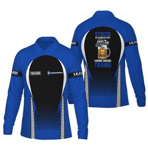 Railspirit Personalized Long Island Railroad Long Sleeve Polo Shirt Train Long Sleeve Polo Shirt Gift Idea For Train Lover