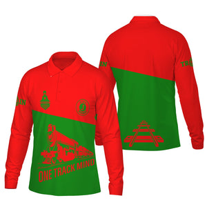 Railspirit Custom Name Elgin Joliet And Eastern Railroad Long Sleeve Polo Shirt One Track Mind Printed Shirt