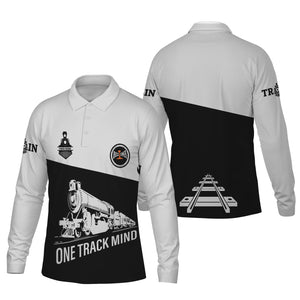 Railspirit Custom Name Bessemer And Lake Erie Railroad Long Sleeve Polo Shirt One Track Mind Printed Shirt