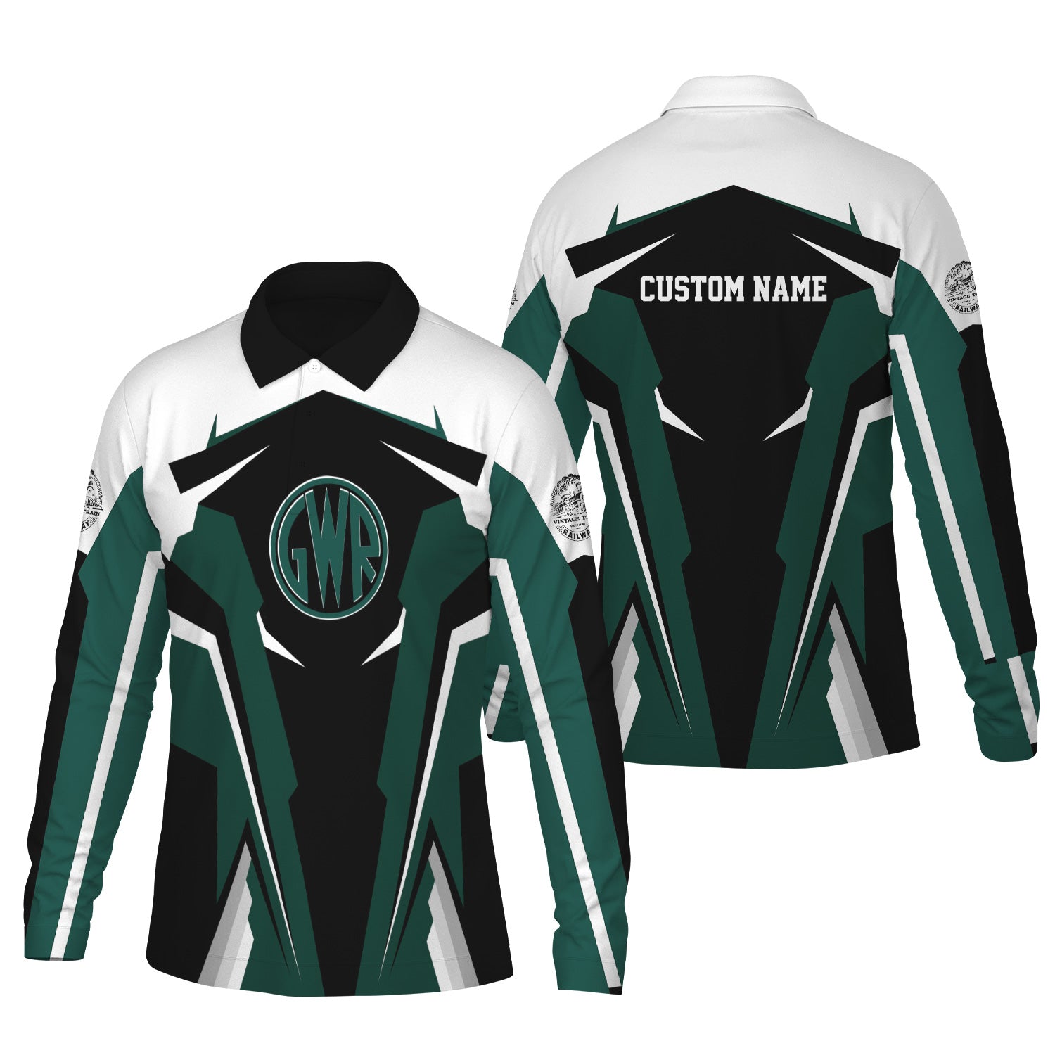 Railspirit Personalized Great Western Railway Long Sleeve Polo Shirt Strong Green Line Style Shirt Gift Idea For Train Lover