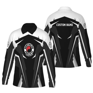 Railspirit Personalized Northern Pacific Railway Long Sleeve Polo Shirt Strong Line Train Long Sleeve Polo Shirt Gift Idea For Train Lover