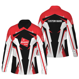 Railspirit Personalized Chicago, Milwaukee, St. Paul and Pacific Railroad Long Sleeve Polo Shirt Milwaukee Road Strong Line Train Long Sleeve Polo Shirt Gift Idea For Train Lover