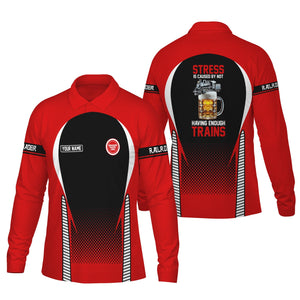 Railspirit Personalized Missouri Pacific Railroad Long Sleeve Polo Shirt Train Long Sleeve Polo Shirt Gift Idea For Train Lover