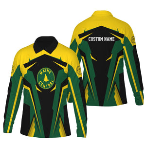 Railspirit Personalized Maine Central Railroad Long Sleeve Polo Shirt Strong Line Train Long Sleeve Polo Shirt Gift Idea For Train Lover