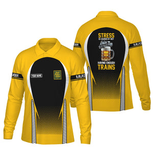 Railspirit Personalized New York, New Haven and Hartford Railroad Long Sleeve Polo Shirt New Haven Railroad Train Long Sleeve Polo Shirt Gift Idea For Train Lover