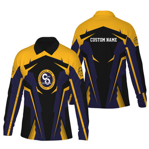 Railspirit Personalized Chesapeake and Ohio Railway Long Sleeve Polo Shirt C&O Strong Line Train Long Sleeve Polo Shirt Gift Idea For Train Lover