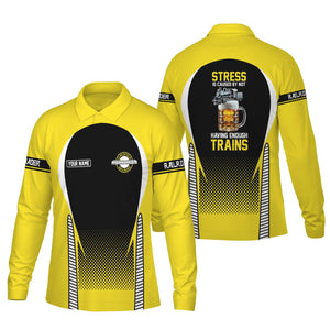 Railspirit Personalized Clinchfield Railroad Long Sleeve Polo Shirt Train Long Sleeve Polo Shirt Gift Idea For Train Lover