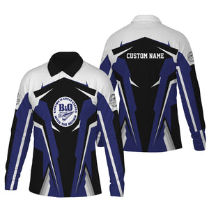 Railspirit Personalized B&O Great States Railroad Long Sleeve Polo Shirt Strong Line Train Long Sleeve Polo Shirt Gift Idea For Train Lover