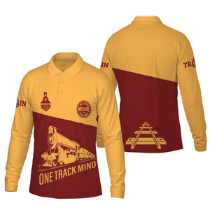 Railspirit Custom Name Duluth, Missabe, & Iron Range Railroad Long Sleeve Polo Shirt One Track Mind Printed Shirt