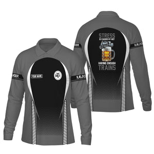 Railspirit Personalized Detroit Toledo And Ironton Railroad Long Sleeve Polo Shirt Train Long Sleeve Polo Shirt Gift Idea For Train Lover