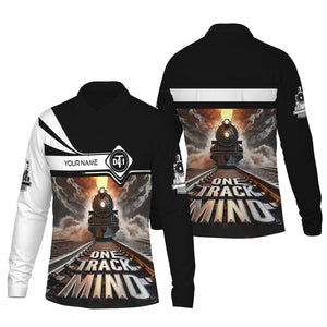 Railspirit Personalized Detroit Toledo And Ironton Railroad Long Sleeve Polo Shirt One Track Mind Train Printed Shirt