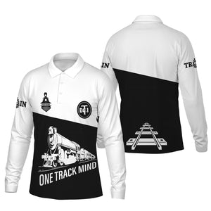 Railspirit Custom Name Detroit Toledo And Ironton Railroad Long Sleeve Polo Shirt One Track Mind Printed Shirt