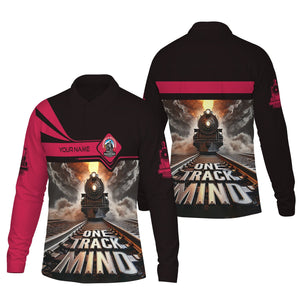 Railspirit Personalized Durango And Silverton Narrow Gauge Railroad Long Sleeve Polo Shirt One Track Mind Train Printed Shirt