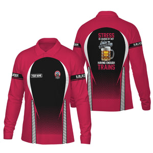 Railspirit Personalized Durango And Silverton Narrow Gauge Railroad Long Sleeve Polo Shirt Train Long Sleeve Polo Shirt Gift Idea For Train Lover