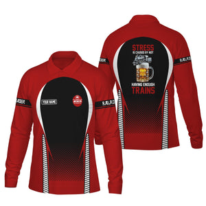 Railspirit Personalized Monon Railroad Long Sleeve Polo Shirt Train Long Sleeve Polo Shirt Gift Idea For Train Lover