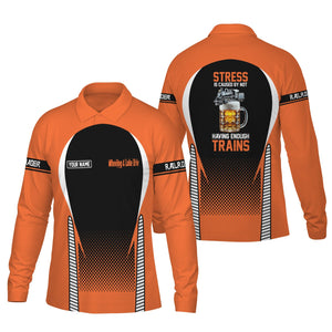 Railspirit Personalized Wheeling And Lake Erie Railroad Long Sleeve Polo Shirt Train Long Sleeve Polo Shirt Gift Idea For Train Lover